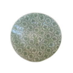 Medium Salad Bowl Dark Green with decorative pattern, by Wonki Ware