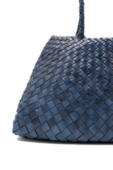 Dragon Diffusion Santa Croce Big Marine with asymmetric leather straps and a woven basket-like design.