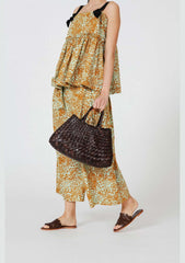 Dragon Diffusion Santa Croce Small Dark Brown with asymmetric leather straps and a woven basket-like design.