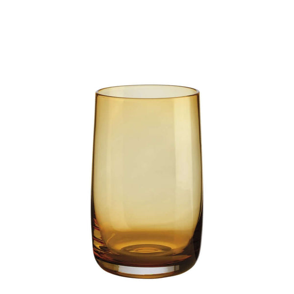 A single amber-colored highball glass with a smooth, round shape, by ASA selection