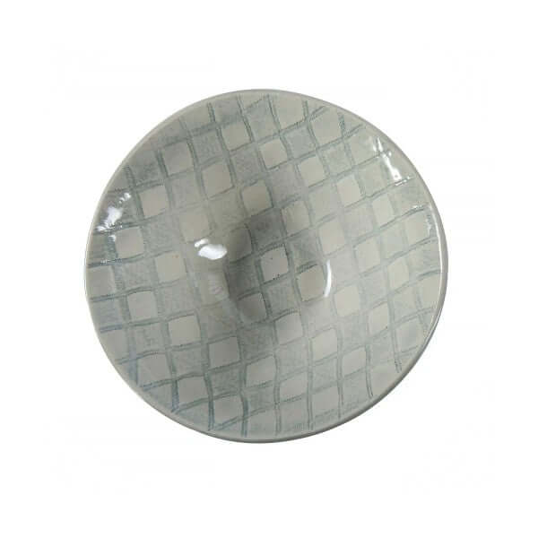 Organic Soup Bowl Duck Egg with decorative pattern, by Wonki Ware