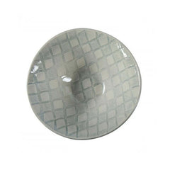Organic Soup Bowl Duck Egg with decorative pattern, by Wonki Ware