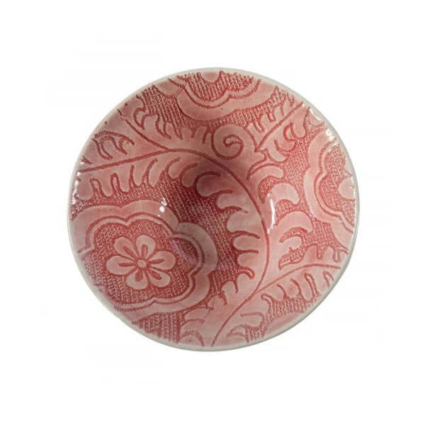 Organic Soup Bowl Pimento with decorative pattern, by Wonki Ware