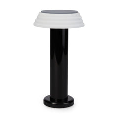 PL1 Portable Table Light Black-White with a black base and white lampshade, designed by George Sowden.