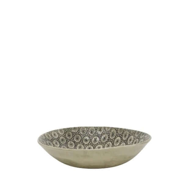 Small Spaghetti Bowl Blackwith decorative pattern, by Wonki Ware