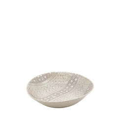 Small Spaghetti Bowl Warm Grey with decorative pattern, by Wonki Ware
