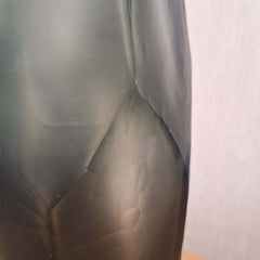 Tundra Vase 41cm in cool silver-grey frosted glass, with sharp geometric facets running its full height — sculptural and commanding as a statement piece.