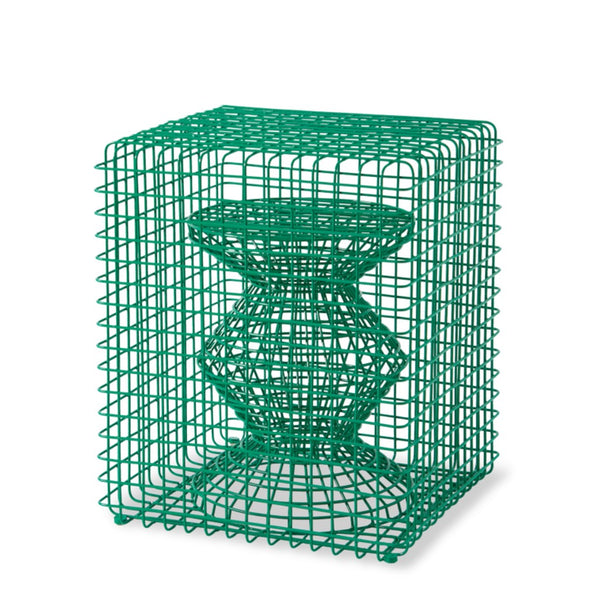 Zig Zag Wired Stool, green