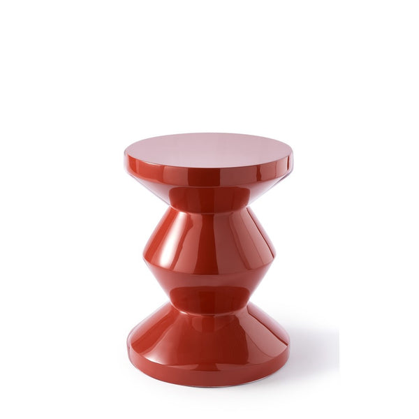 Zig Zag stool coral red