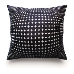 A square-shaped Bodrum 1 Cushion 50x50cm with a black and white geometric pattern.