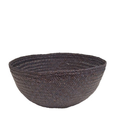 Iraca bowl large, plain / black