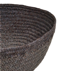 Iraca bowl large, plain / black