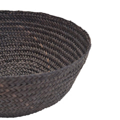 Iraca bowl small, plain / black