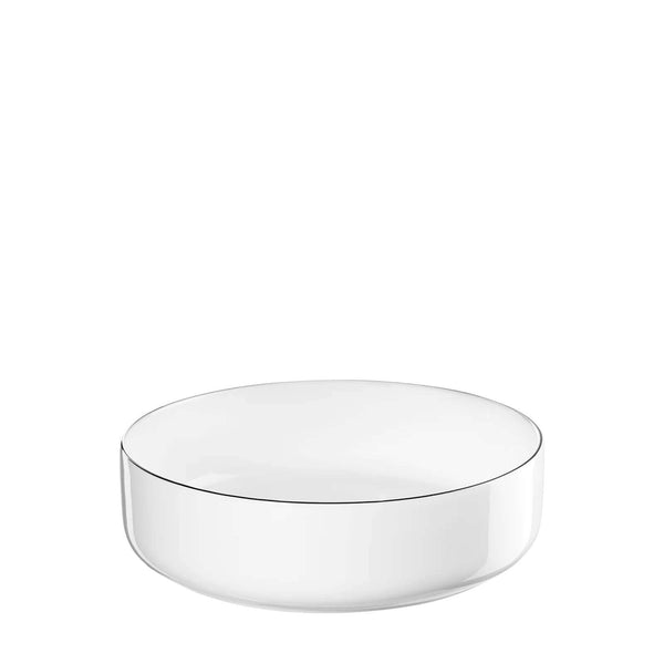 A white fine bone china bowl with a black line design around the rim, by ASA selection