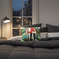 Malevitch Cushion - Haymaking (1929) is a reproduction of the famous painting of the artist Kasimir Malevitch in 1929