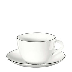 A Table Coffee Cup With Saucer featuring hand-painted black lines around the cup's edge, by ASA selection