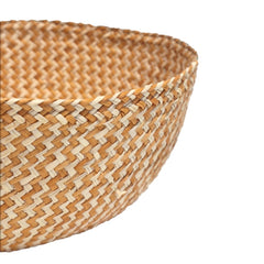 Iraca bowl medium, zigzag / orange