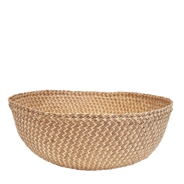 Iraca bowl large, zigzag / toasted