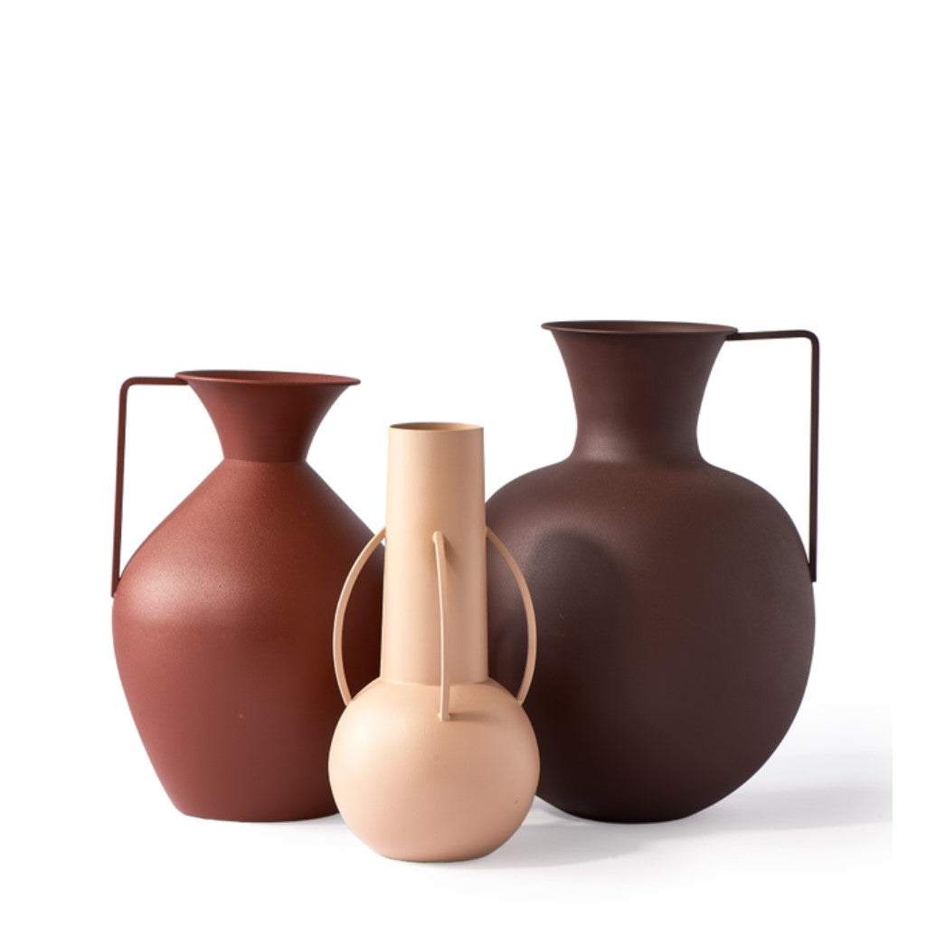 Brown Roman Vases Set of 3