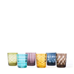 Cuttings Tumblers Set of 6 with unique cutting patterns, by Pols Potten