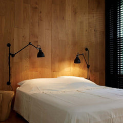 Lampe Gras 210 Wall Lamp Red in a bedroom