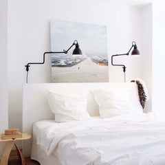 Lampe Gras 303 Wall Lamp Black in a bedroom