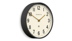Mr Edwards Wall Clock Matt Grey with a matt grey edge and a white dial featuring numerical markers. The clock hands are metal and the brand 'NEWGATE' is visible.