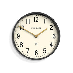 Mr Edwards Wall Clock Matt Grey with a matt grey edge and a white dial featuring numerical markers. The clock hands are metal and the brand 'NEWGATE' is visible.