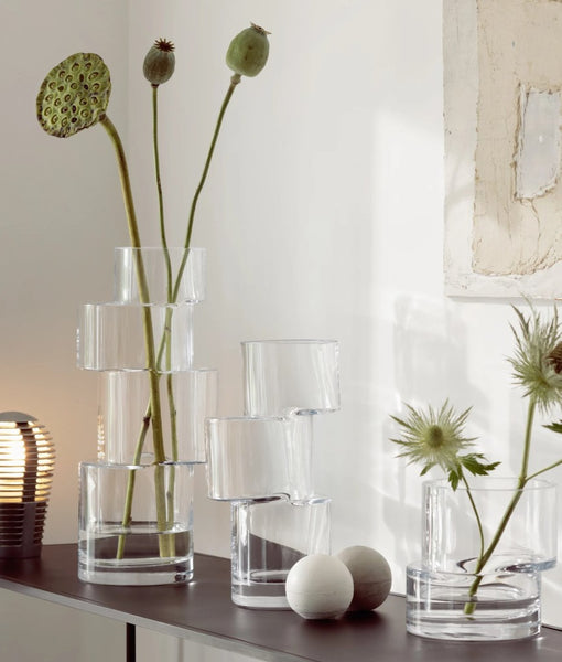 Tier Vase H35cm Clear by LSA International Gudang Malaysia