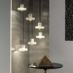 Marble round shaped pendant light by Tom Dixon