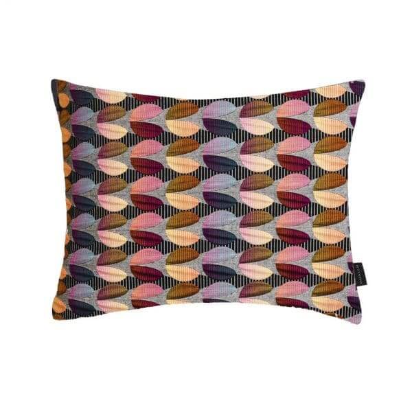 Wisley Rectangle Cushion with a multicolored geometric pattern, by Margo Selby