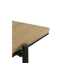 rectangle desk in light oak and frame in black metal