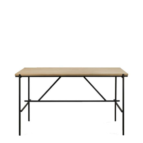 rectangle desk in light oak and frame in black metal