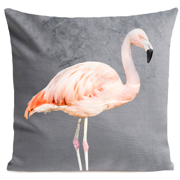 Flamingo Cushion 40x40cm, grey