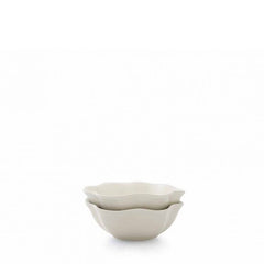 Floret Small Serving Bowl Set of 2 - Creamy White