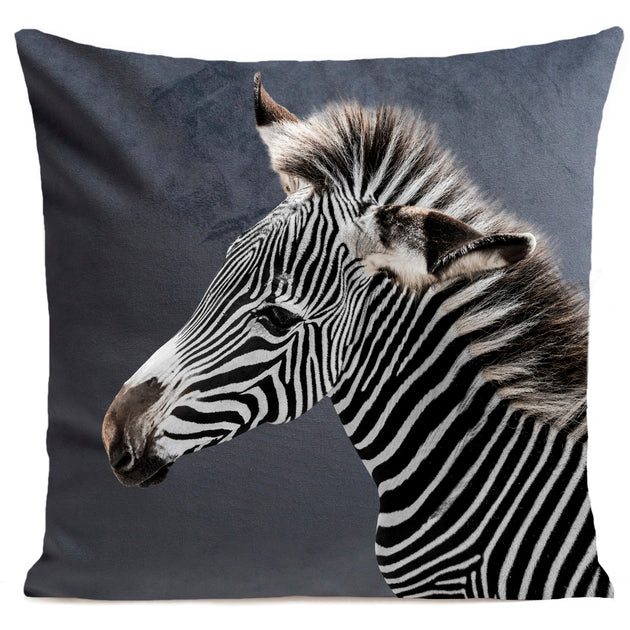Zebra Cushion 40x40cm, grey