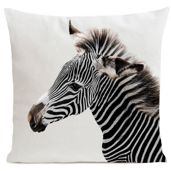 Zebra Cushion 40x40cm, white