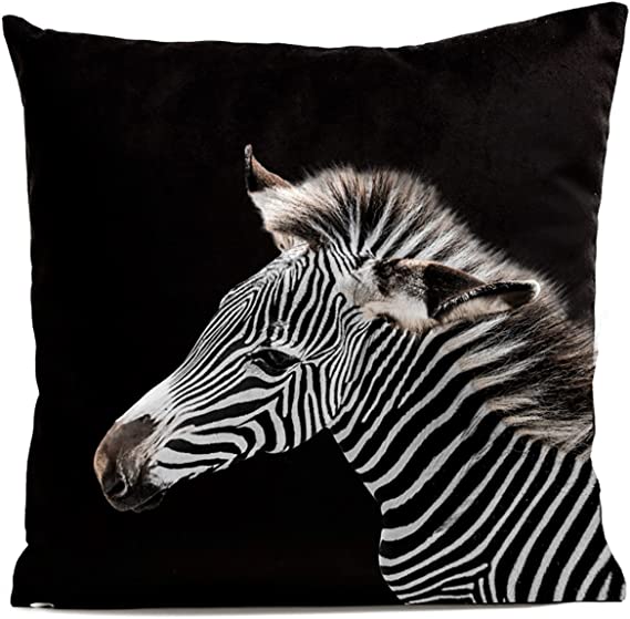Zebra Cushion 40x40cm, black